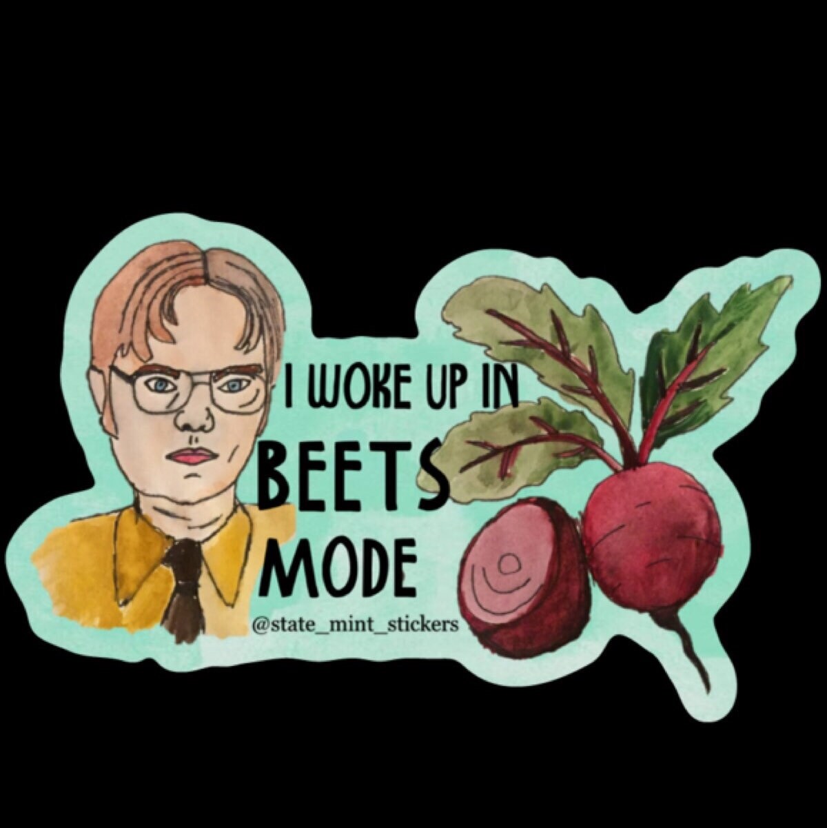Dwight Schrute The Office I Woke Up in Beets Mode Laptop Sticker