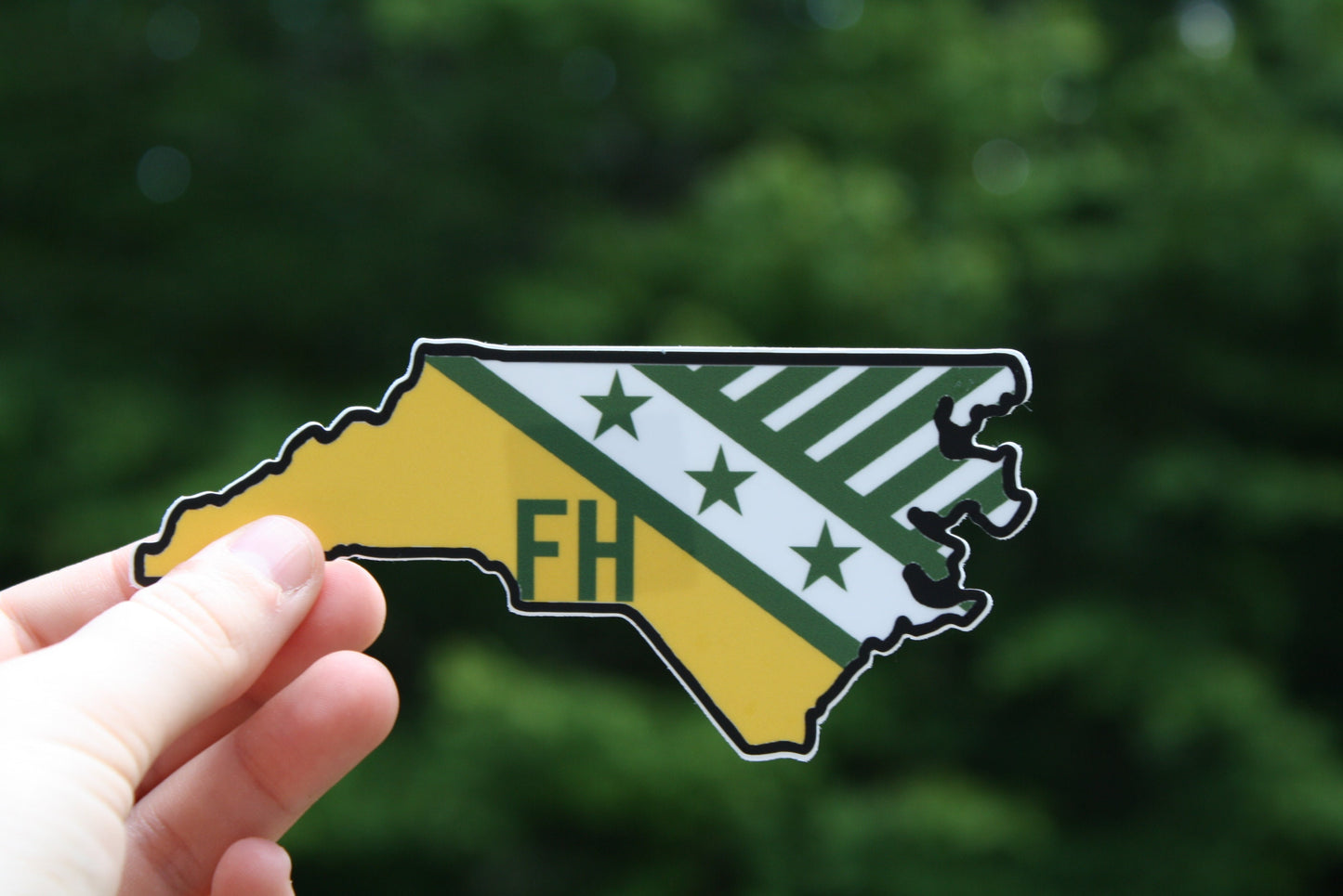 FarmHouse Fraternity Sticker 5” North Carolina State Shaped  / Decal |  for Car, Laptop, Mug, Cup, Cooler, Planner