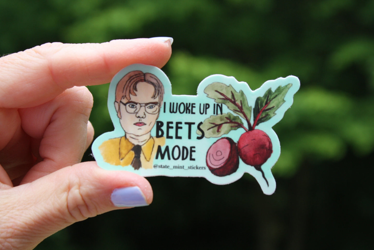 Dwight Schrute The Office I Woke Up in Beets Mode Laptop Sticker
