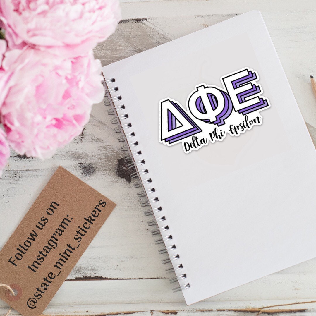 Delta Phi Epsilon Letters Sticker  | 4" Wide