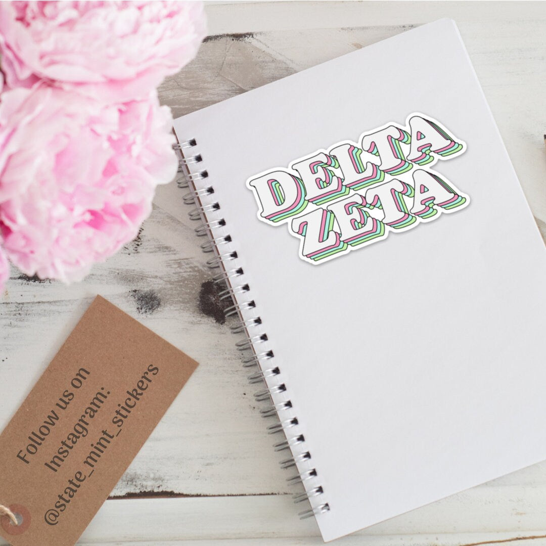 Delta Zeta Sorority Colorful Layers Sticker