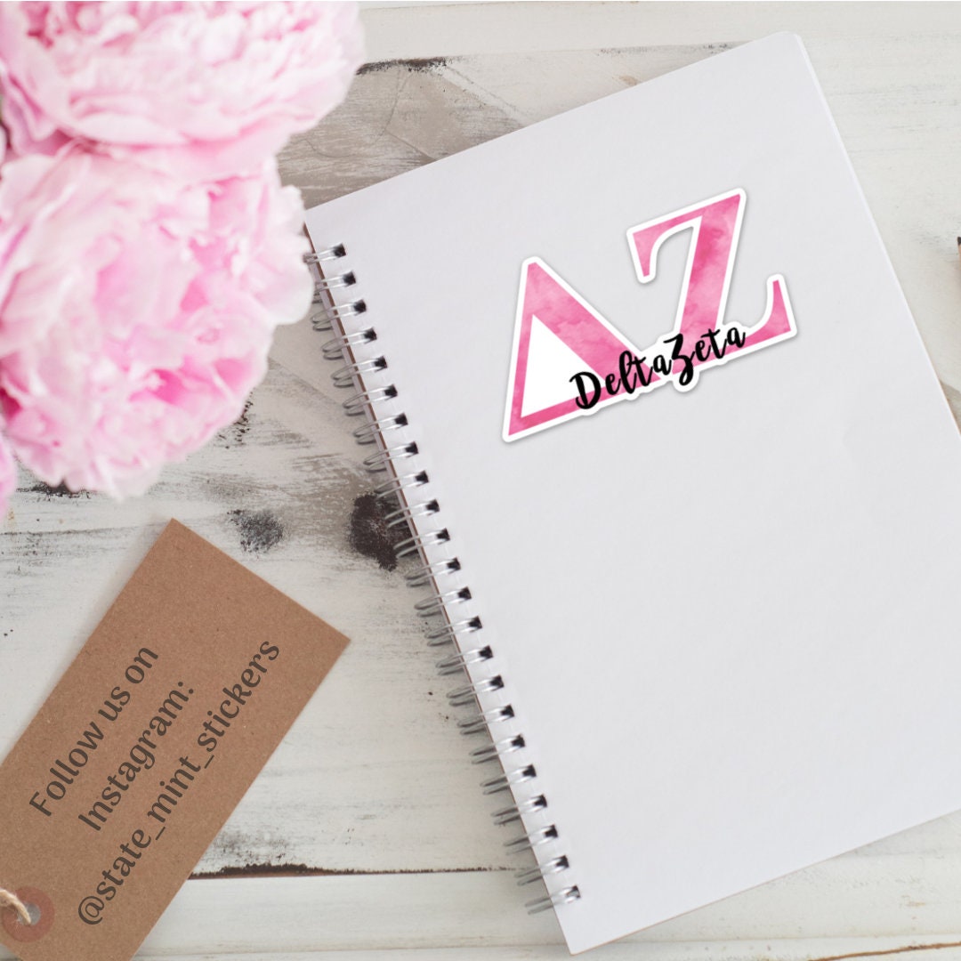 Delta Zeta Watercolor Letters Sticker