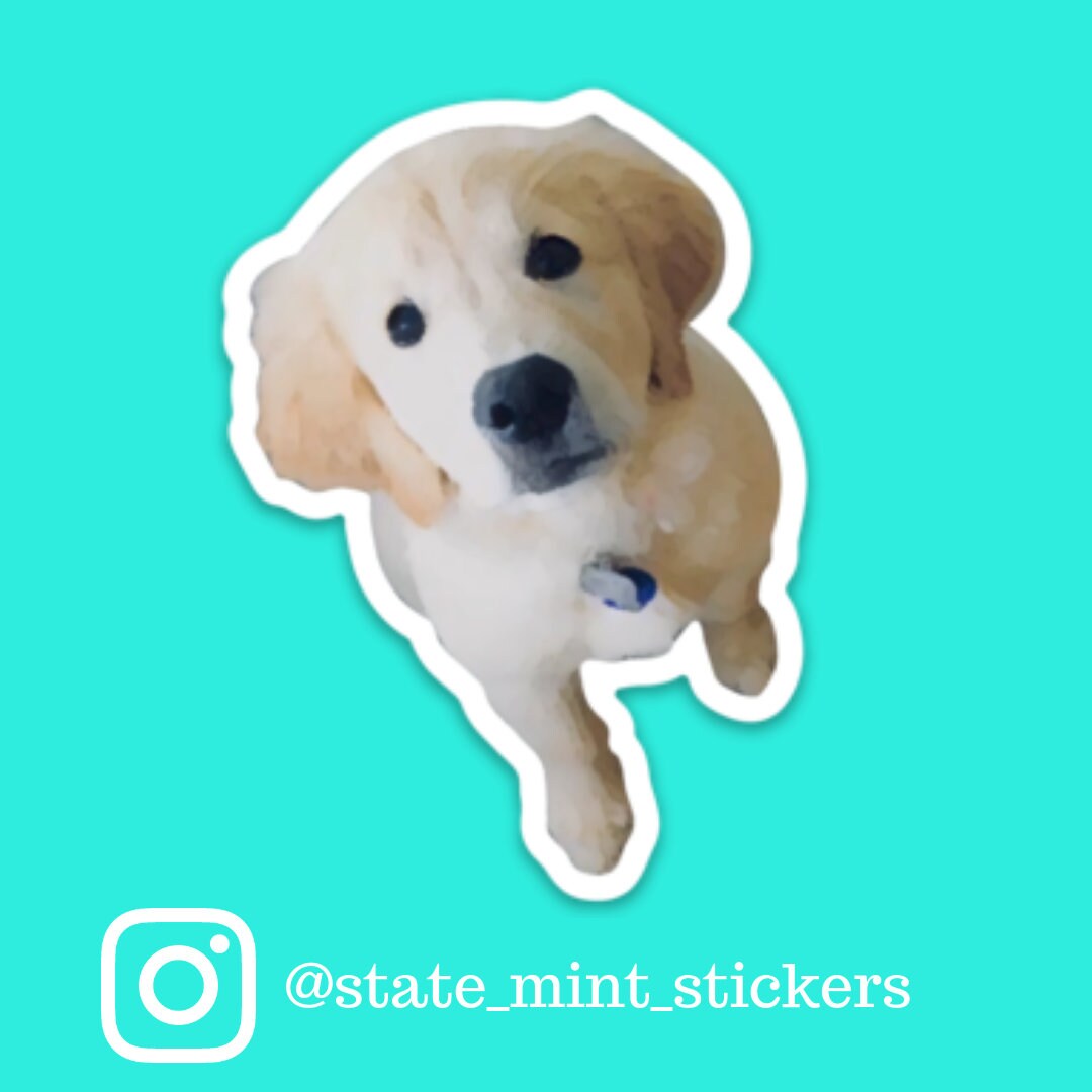 Golden Lab Puppy Dog Labrador Retriever Sticker for Car, Laptop, or Water Bottle  / Decal |  for Car, Laptop, Mug, Cup, Cooler, Planner