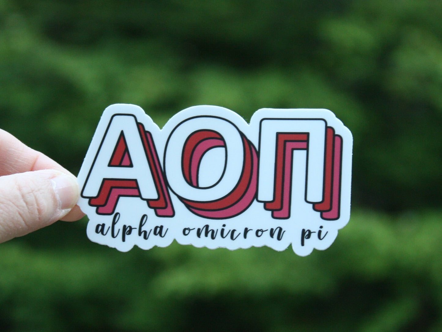 Alpha Omicron Pi Sorority Letters Sticker