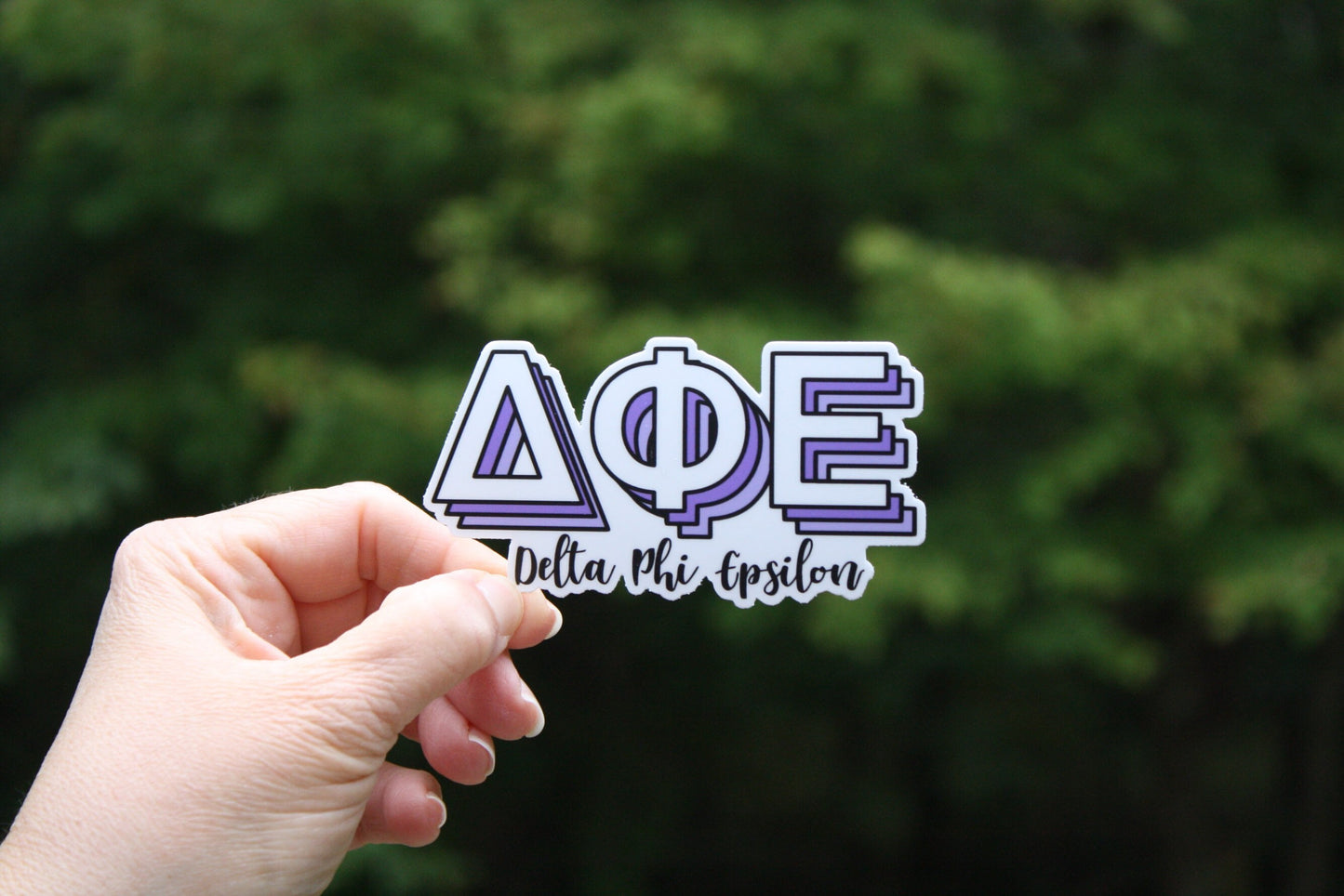 Delta Phi Epsilon Letters Sticker  | 4" Wide