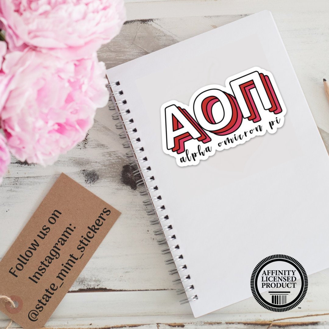 Alpha Omicron Pi Sorority Letters Sticker
