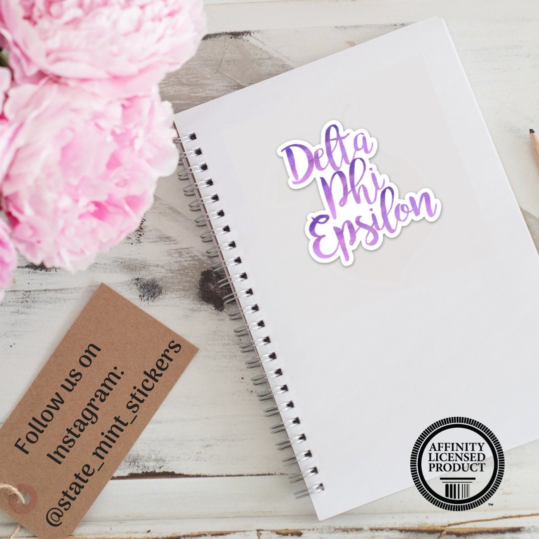 Delta Phi Epsilon Sorority Watercolor Vinyl Sticker / Decal  / Decal |  for Car, Laptop, Mug, Cup, Cooler, Planner