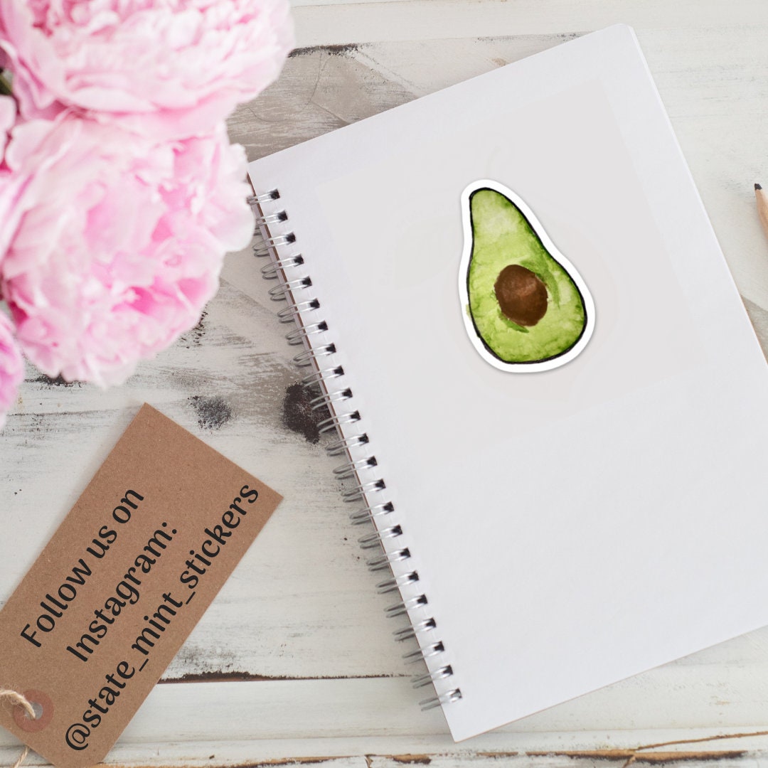 Avocado Sticker | It's An Avocado, Thanks | Fresh Avocado, fruit sticker, avocado sticker, watercolor painting, for laptop, car, bottle