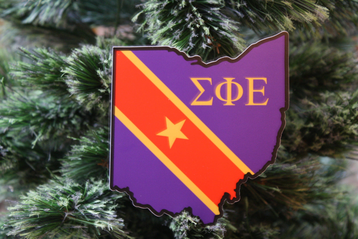 Sigma Phi Epsilon Fraternity Ohio State-Shaped Sticker  / Decal |  for Car, Laptop, Mug, Cup, Cooler, Planner