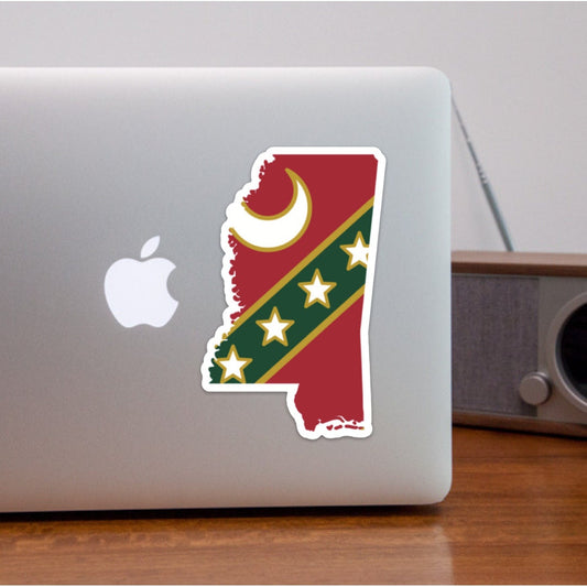 Kappa Sigma Fraternity Mississippi State Shaped Sticker  / Decal |  for Car, Laptop, Mug, Cup, Cooler, Planner
