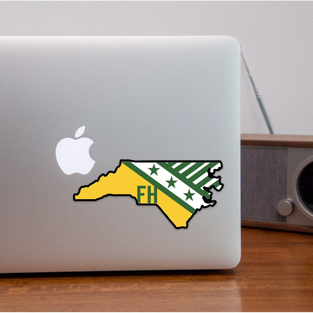 FarmHouse Fraternity Sticker 5” North Carolina State Shaped  / Decal |  for Car, Laptop, Mug, Cup, Cooler, Planner