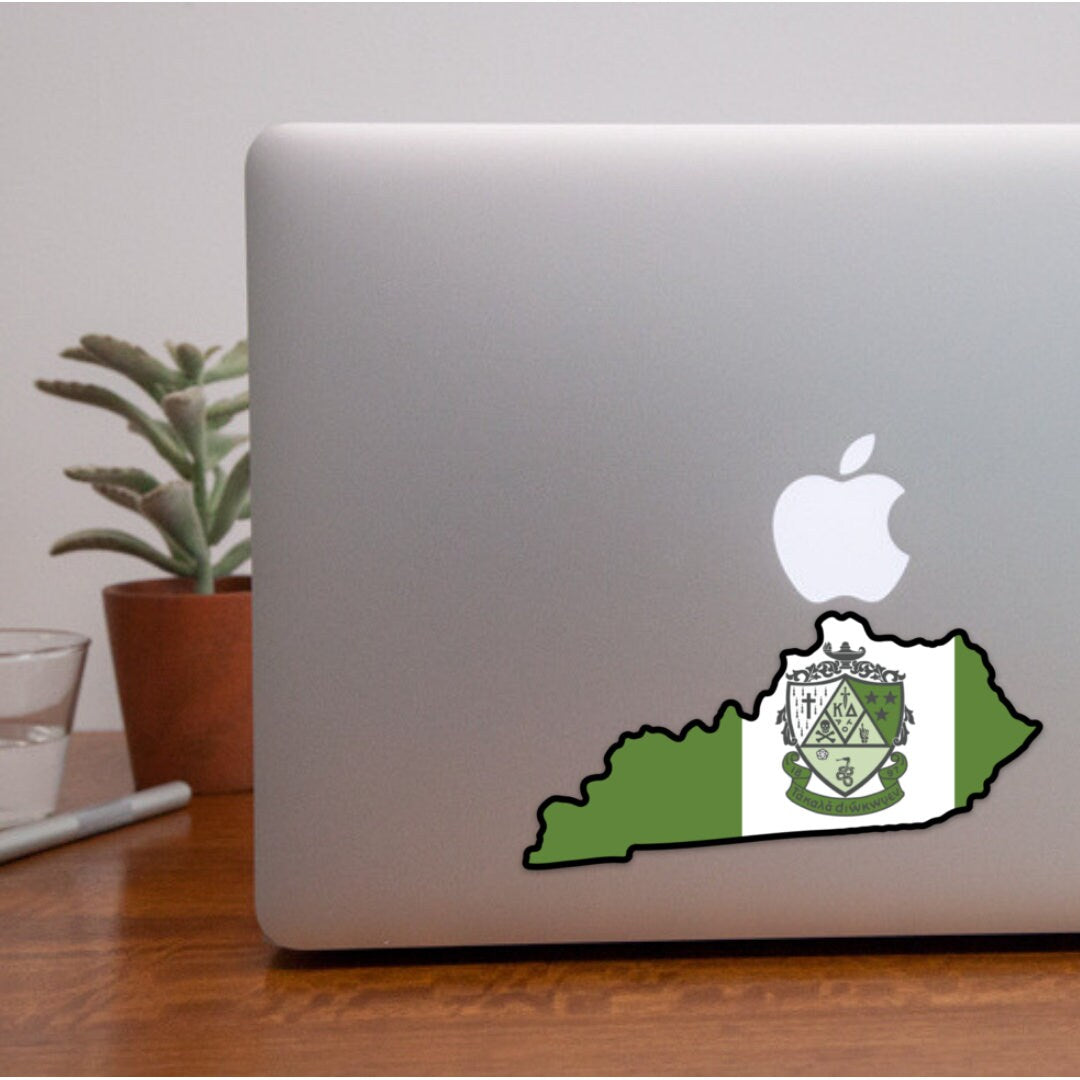 Kappa Delta Sorority Kentucky Shaped Sticker with Crest | 5” Wide