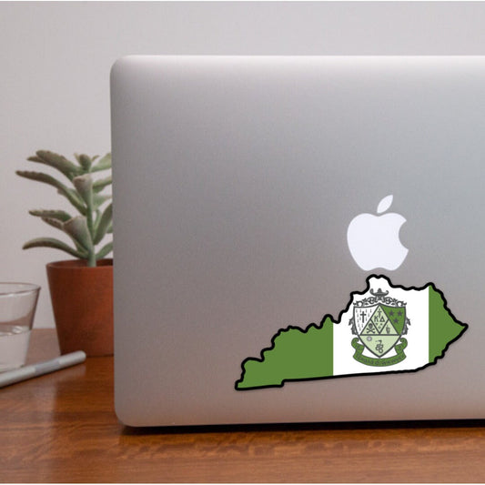Kappa Delta Sorority Kentucky Shaped Sticker with Crest | 5” Wide