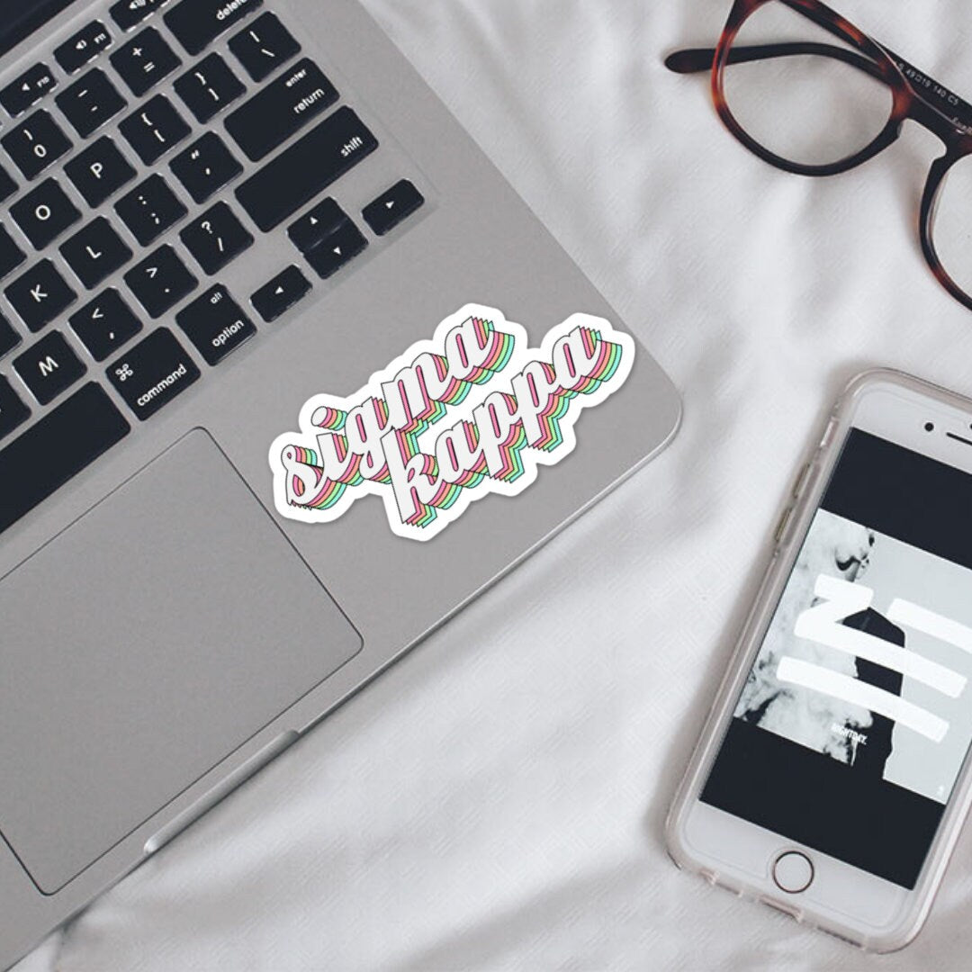 Sigma Kappa Sorority Pastel Rainbow Sticker  | 4" Wide