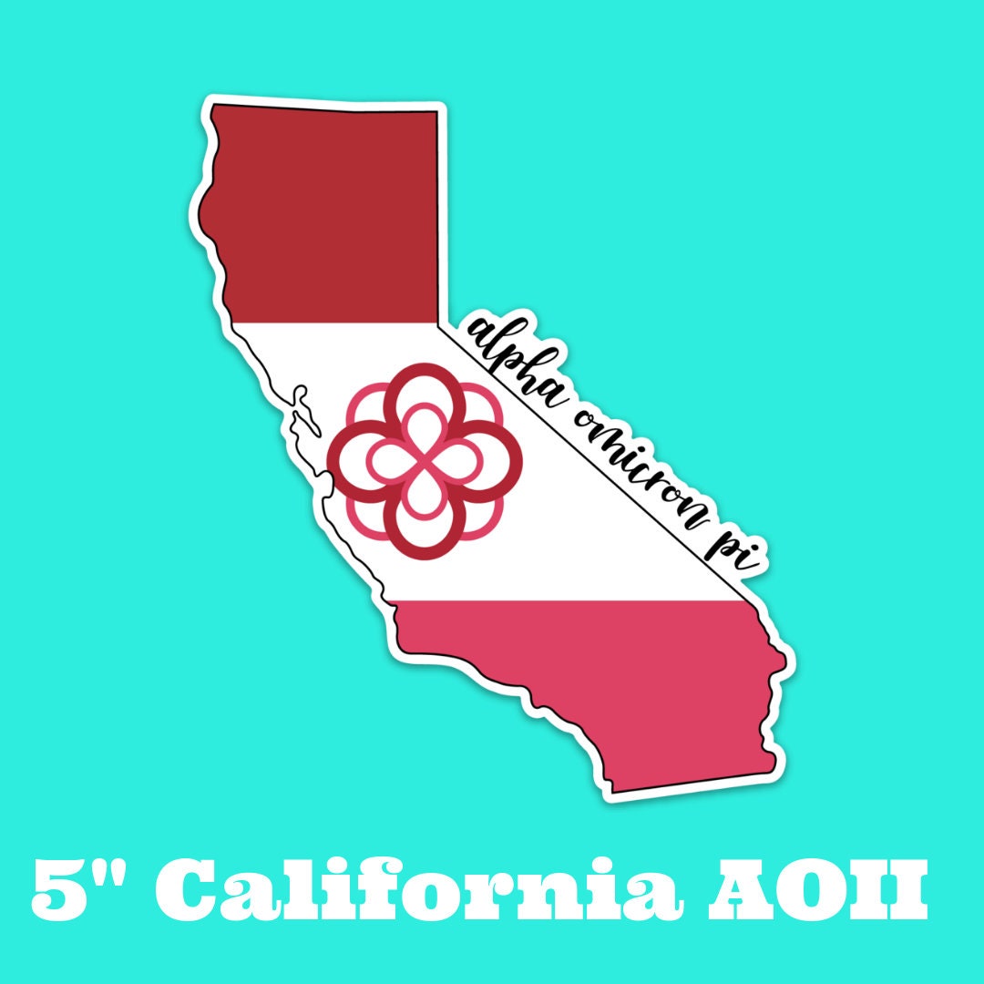 Alpha Omicron Pi Sorority Stickers California State Shaped
