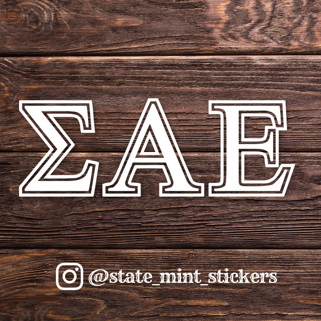 Sigma Alpha Epsilon Fraternity Vinyl Transfer Decal |  for Car, Laptop, Mug, Cup, Cooler, Planner, vinyl, waterproof, dishwasher safe