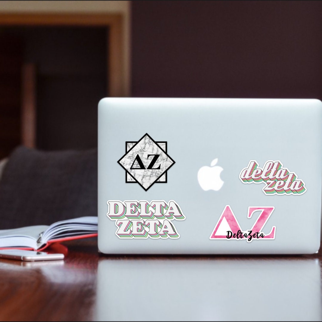 Delta Zeta Watercolor Letters Sticker