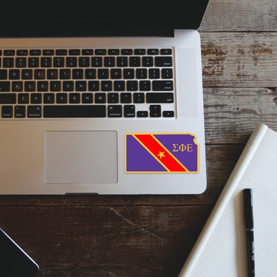 Sigma Phi Epsilon Kansas State-Shaped Fraternity Sticker | Baker, Kansas State, Washburn, Emporia, Wiichita, Fort Hays, University of Kansas
