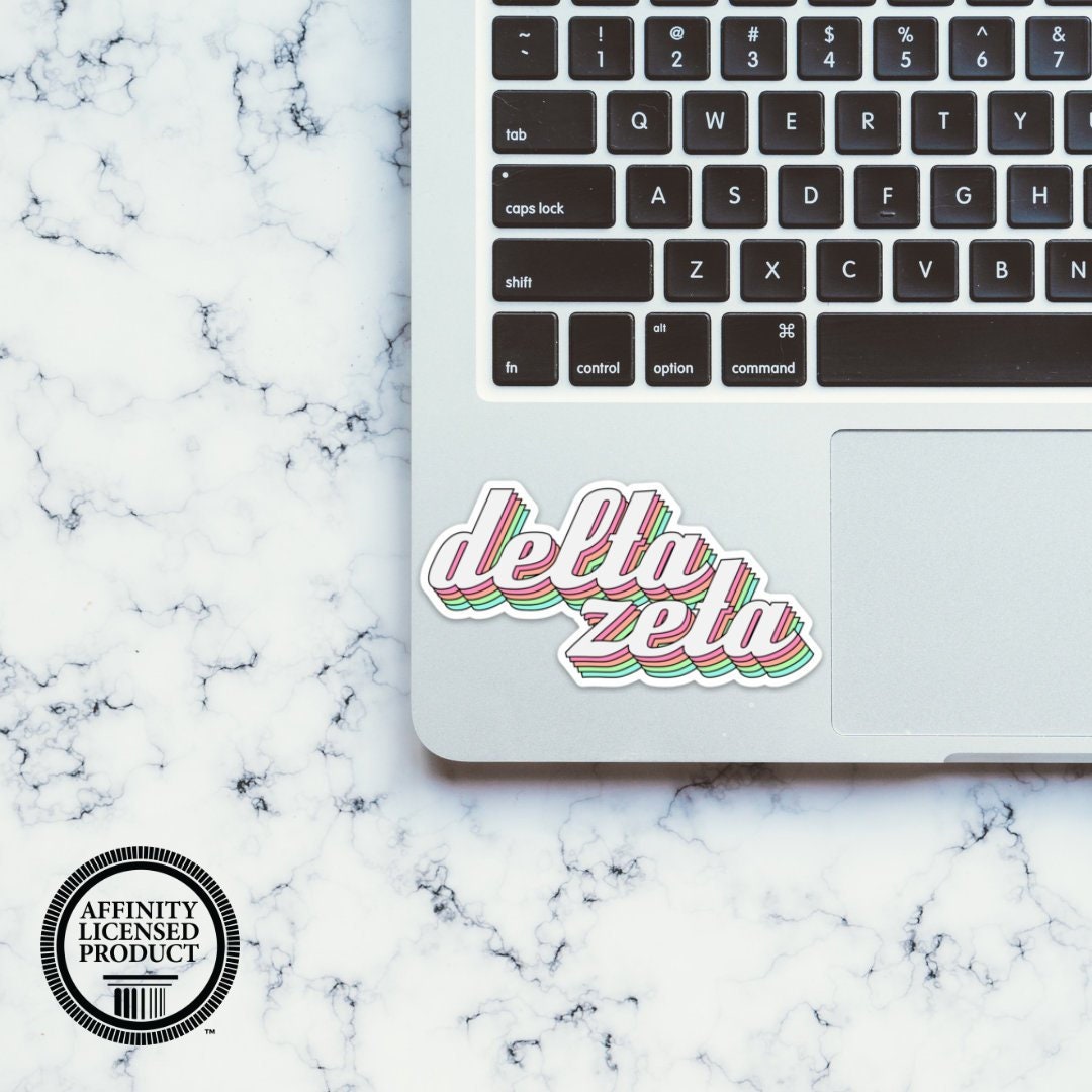 Delta Zeta Pastel Rainbow Sticker / Decal  | 4" Wide