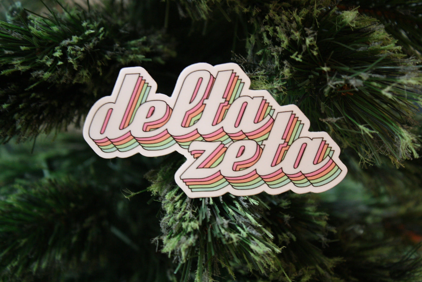 Delta Zeta Pastel Rainbow Sticker / Decal  | 4" Wide