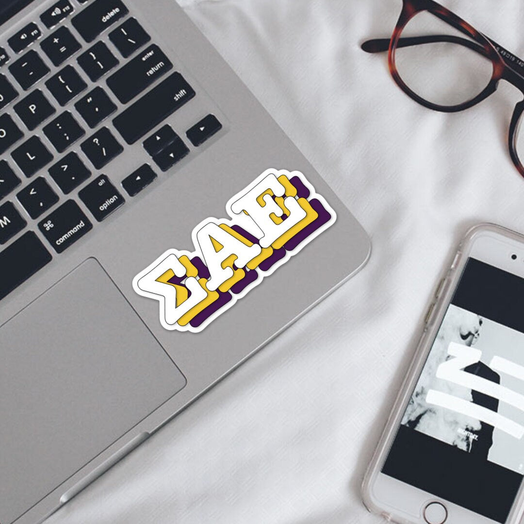Sigma Alpha Epsilon Fraternity Letters Sticker  / Decal |  for Car, Laptop, Mug, Cup, Cooler, Planner