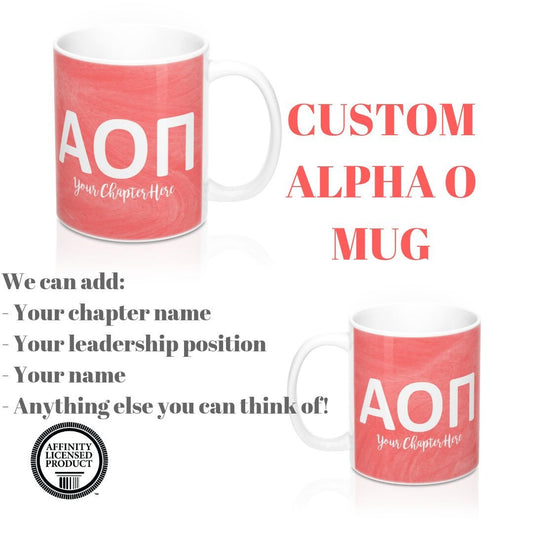 Alpha Omicron Pi | Personalized Sorority Mug | 11 oz.