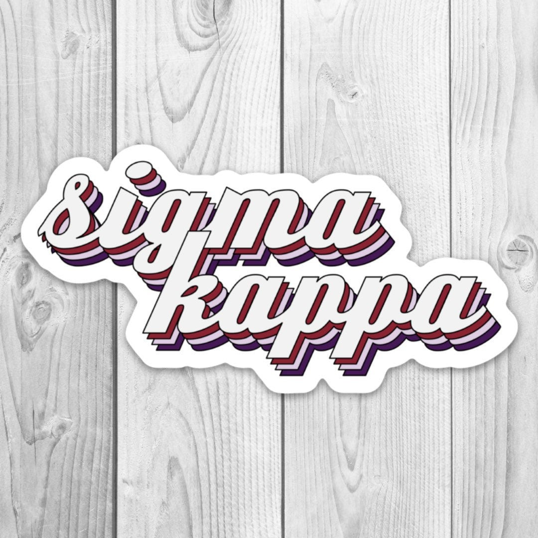 Sigma Kappa Sorority Maroon & Lavender Layers Sticker for Car, Laptop, Water Bottle | Perfect for Bid Day Bags, Big Little Reveal, Bulk