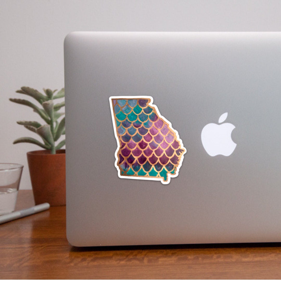 Mermaid Scale Georgia State Shaped Sticker