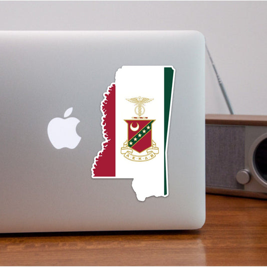 Kappa Sigma Fraternity Sticker 5" Mississippi State Shaped  / Decal |  for Car, Laptop, Mug, Cup, Cooler, Planner