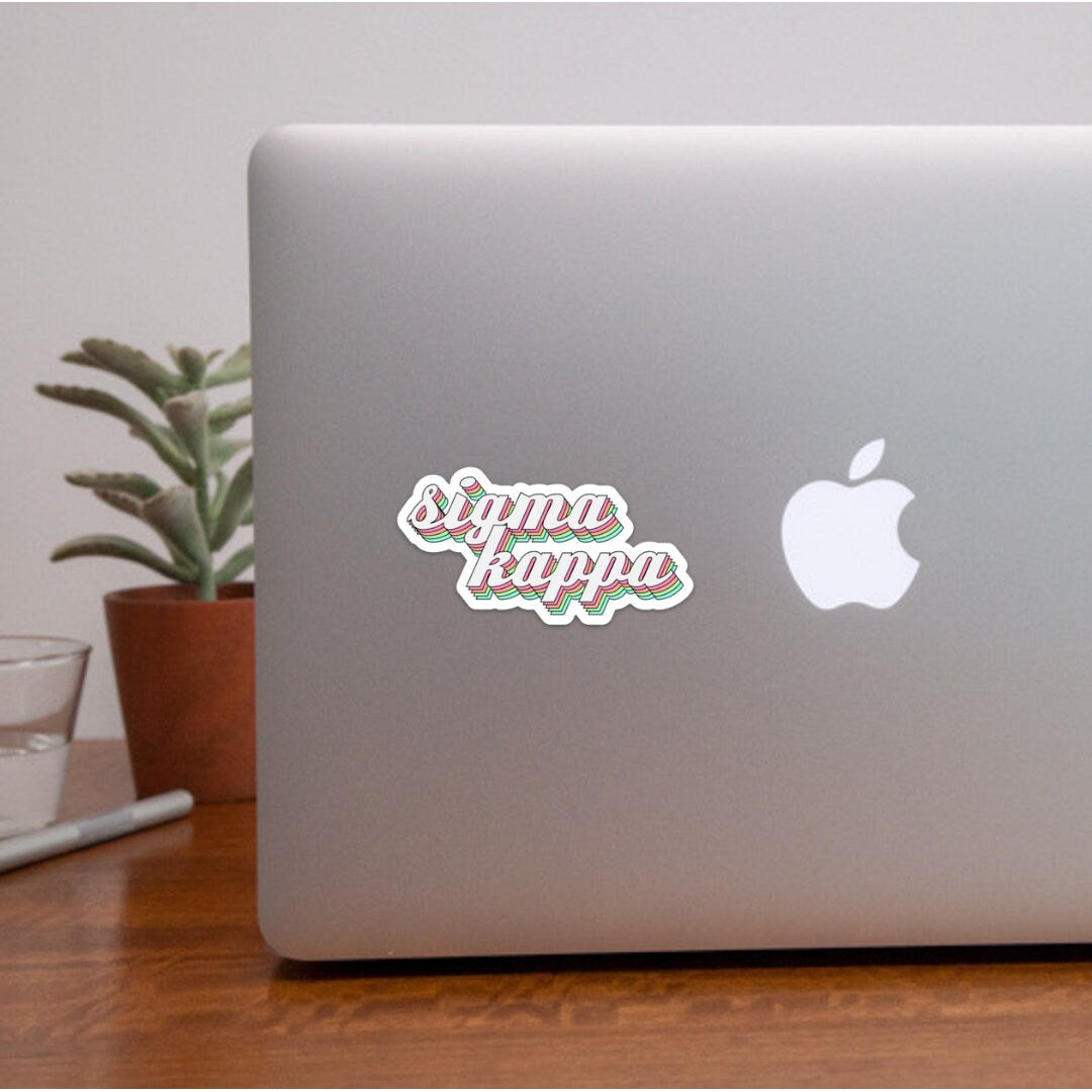 Sigma Kappa Sorority Pastel Rainbow Sticker  | 4" Wide
