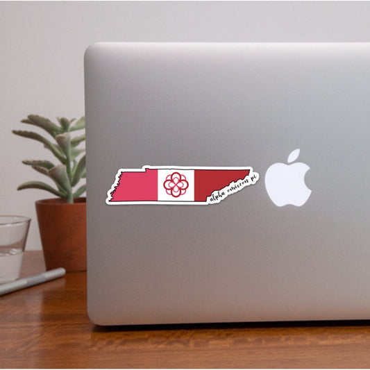 Alpha Omicron Pi Sorority Tennessee Shaped Sticker  / Decal |  for Car, Laptop, Mug, Cup, Cooler, Planner