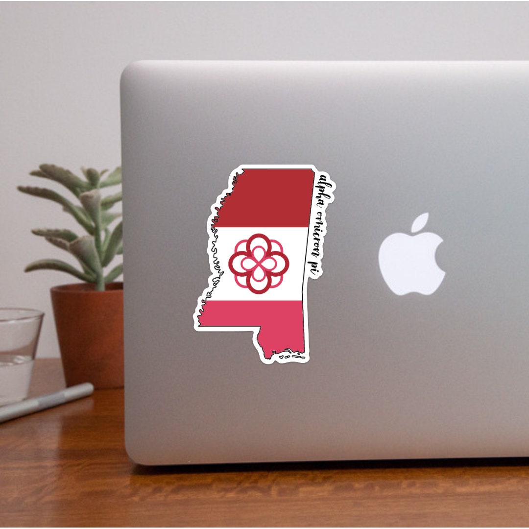 Alpha Omicron Pi Sorority Mississippi State Shaped Stickers