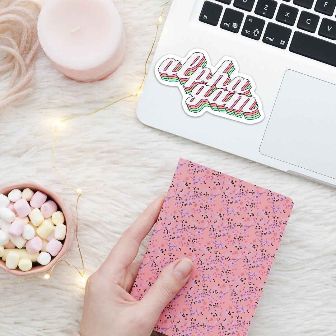 Alpha Gamma Delta Sorority Pastel Rainbow Sticker  | 4" Wide