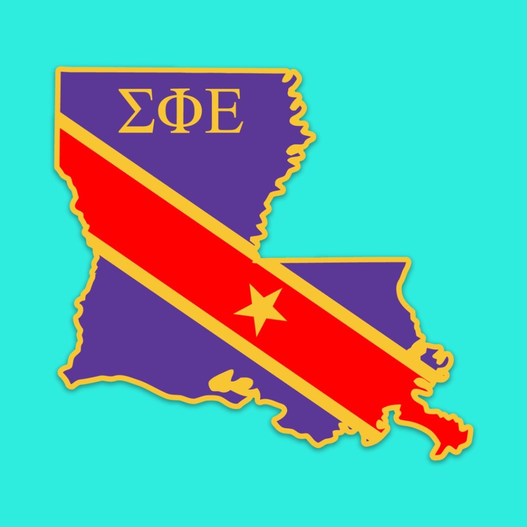 Sigma Phi Epsilon Fraternity Louisiana State-Shaped Sticker