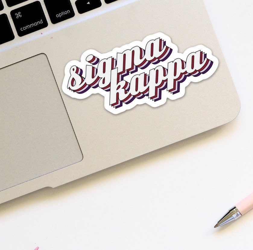 Sigma Kappa Sorority Maroon & Lavender Layers Sticker for Car, Laptop, Water Bottle | Perfect for Bid Day Bags, Big Little Reveal, Bulk
