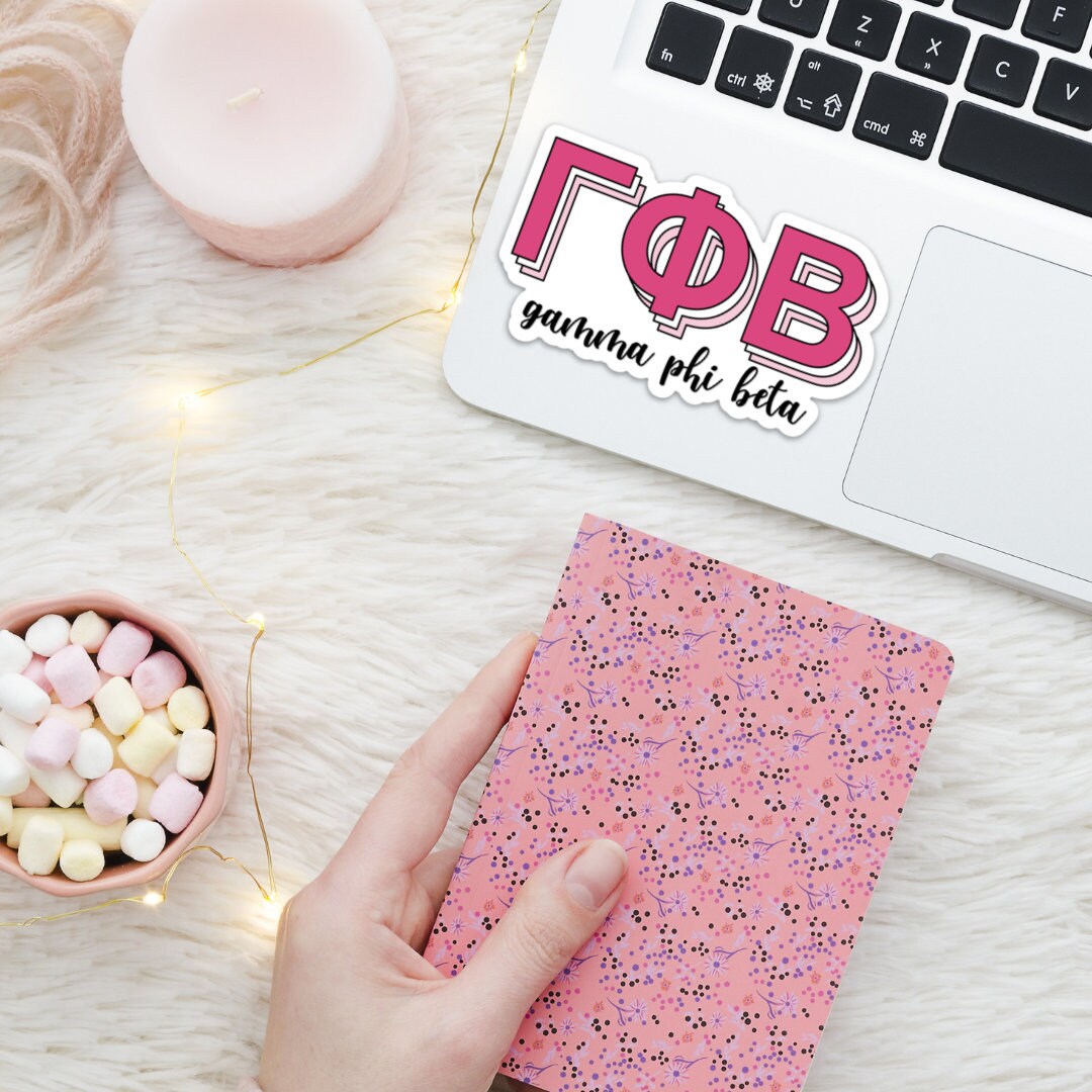 Gamma Phi Beta Layered Letters Sticker | Official Licensed Product