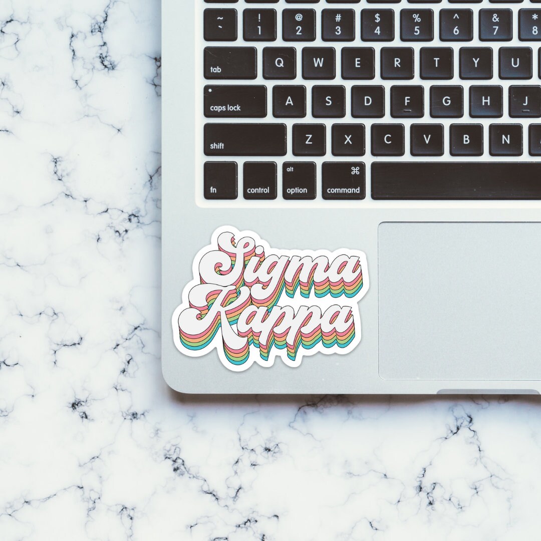 Sigma Kappa Sorority Groovy Rainbow Sticker for Car, Laptop, Water Bottle | Perfect for Bid Day Bags, Big Little Reveal, Bulk Order