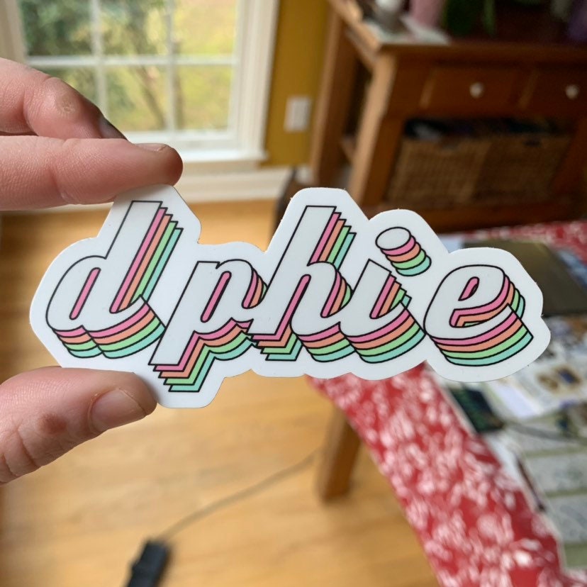 Delta Phi Epsilon Sorority Pastel Rainbow Sticker  | 4" Wide