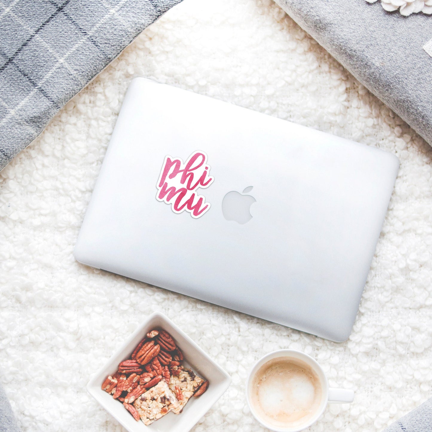 Phi Mu Pink Watercolor Sorority Sticker / Decal | 3.5" Tall