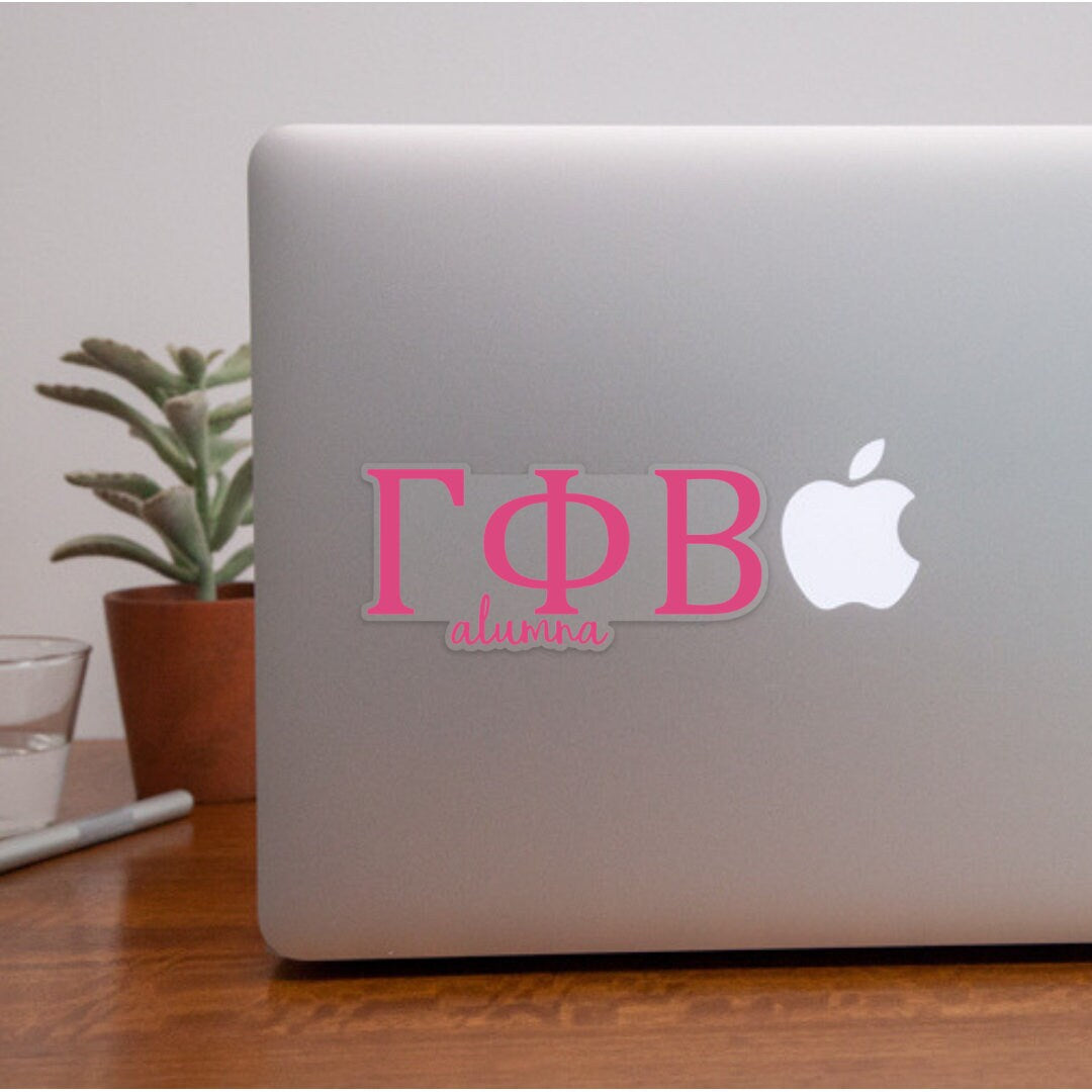 Gamma Phi Beta Sorority Greek Letters Alumna Sticker  / Decal |  for Car, Laptop, Mug, Cup, Cooler, Planner