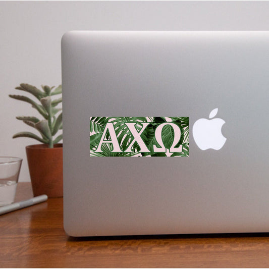Alpha Chi Omega Sorority Palm Fronds and Blush Pink Sticker, axo, alpha chi, big little, bid day, basket, bulk order, sorority letters greek