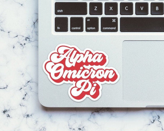 Alpha Omicron Pi Sorority Groovy Retro Sticker for aoii, alpha o, aopi,  for laptop, car, water bottle, yeti, indoor outdoor vinyl
