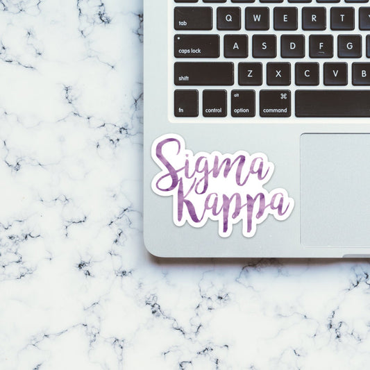 Sigma Kappa Sorority Watercolor Sticker for Car, Laptop, Water Bottle | Perfect for Bid Day Bags, Big Little Reveal, Bulk Order