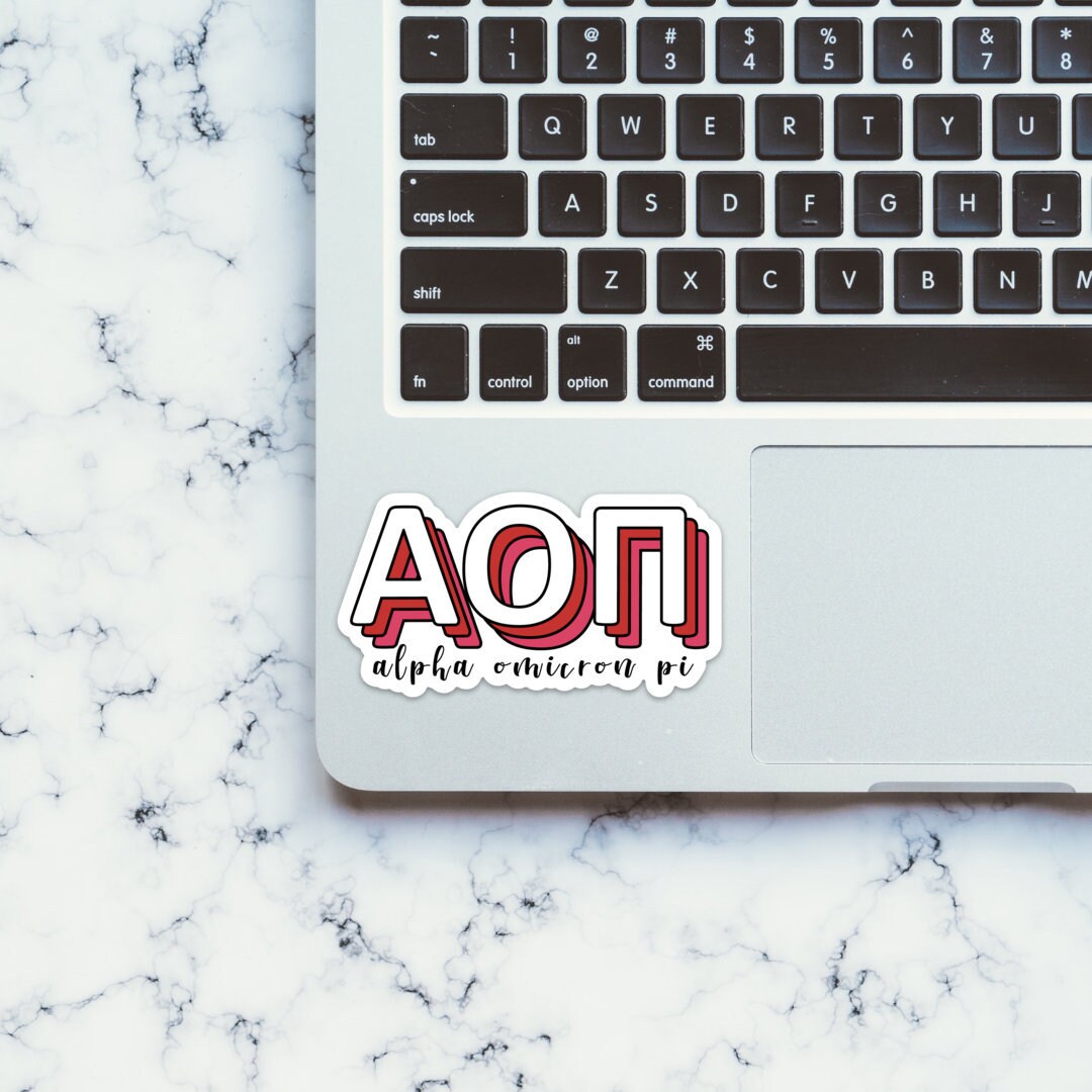 Alpha Omicron Pi Sorority Letters Sticker