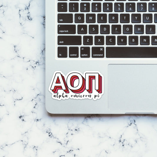 Alpha Omicron Pi Sorority Letters Sticker