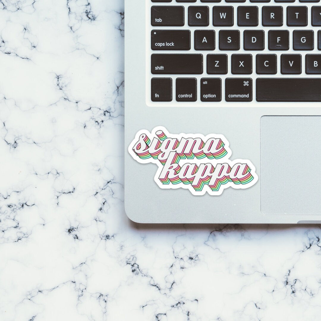 Sigma Kappa Sorority Pastel Rainbow Sticker  | 4" Wide