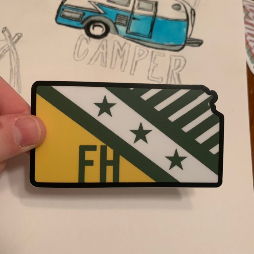 FarmHouse Fraternity Kansas State Shaped Sticker / Decal