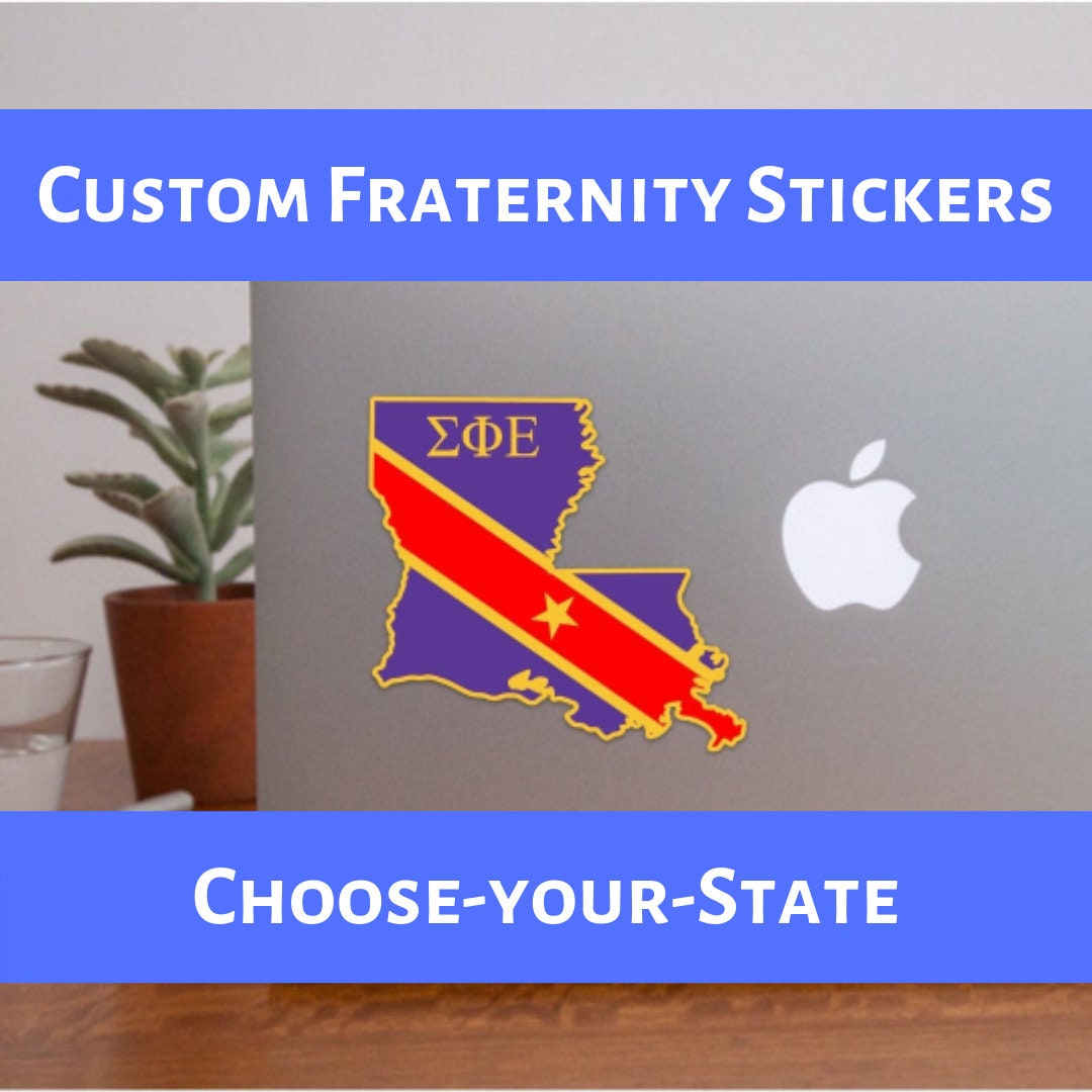 Custom Fraternity Stickers | Choose Your State | Official Licensed Product