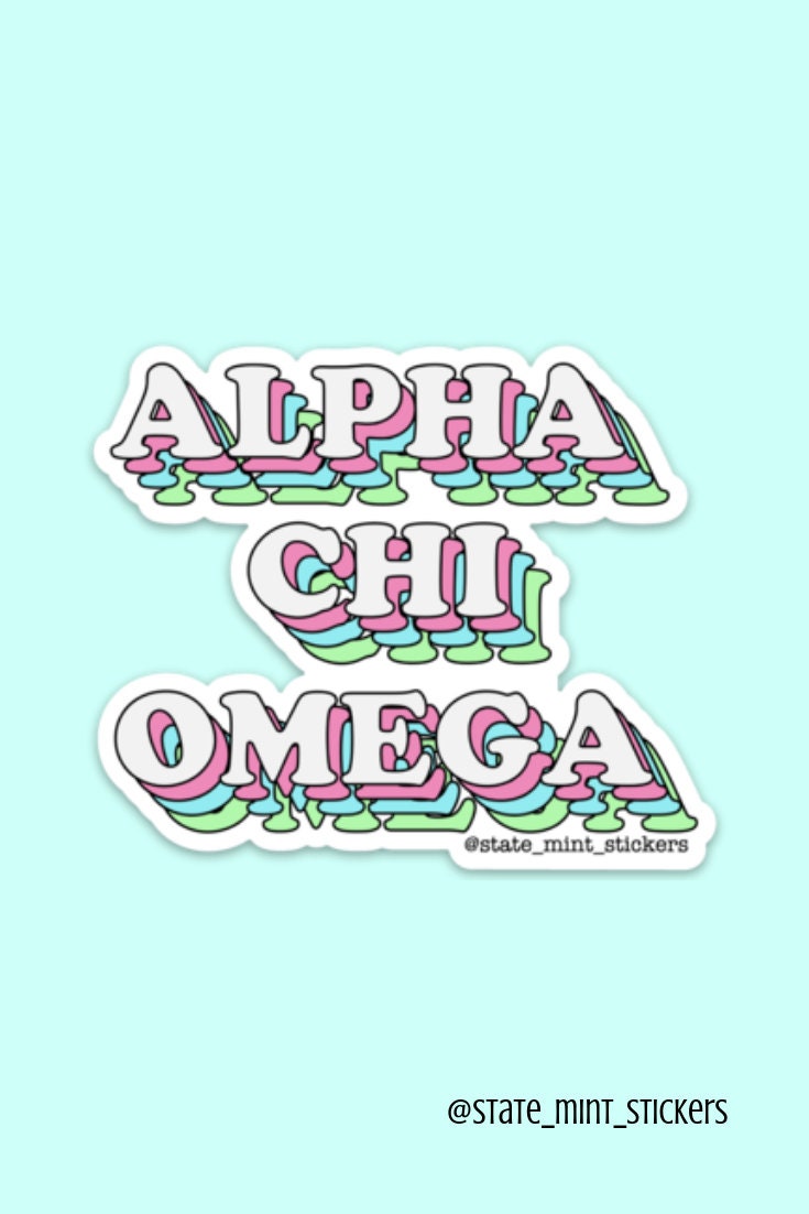 Alpha Chi Omega Pastel Layers Vinyl Sticker / Decal | for big little, bid day, reveal, big little basket, bid day basket, axo, alpha chi
