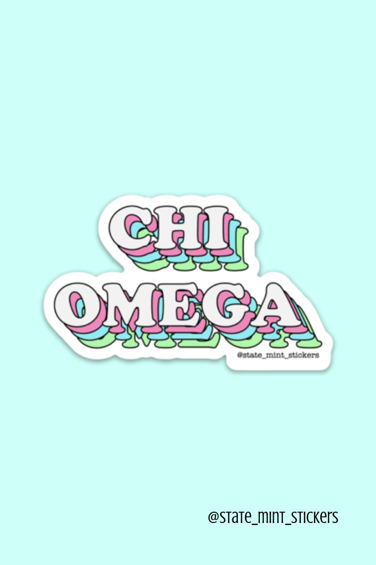 Chi Omega Sorority Pastel Layers Sticker